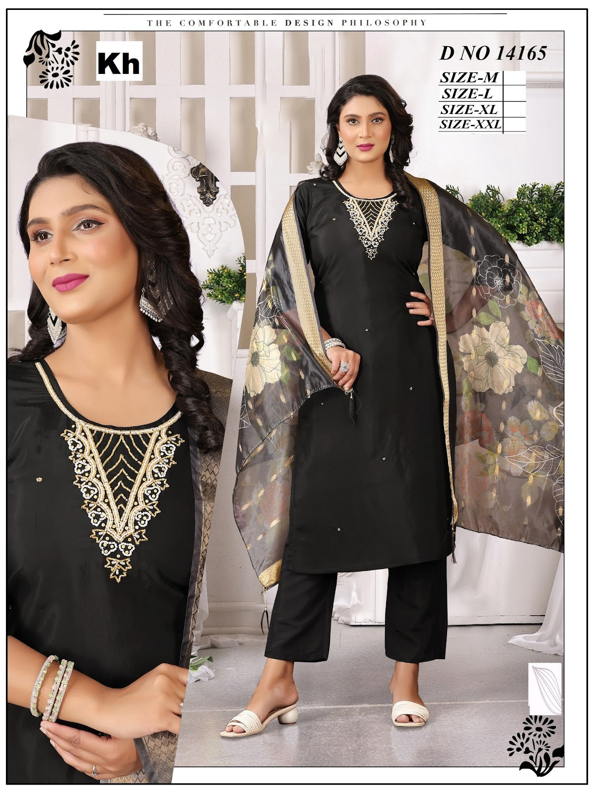 Design 14164-14165 Kh Roman Silk Readymade Pant Style Suits Wholesale