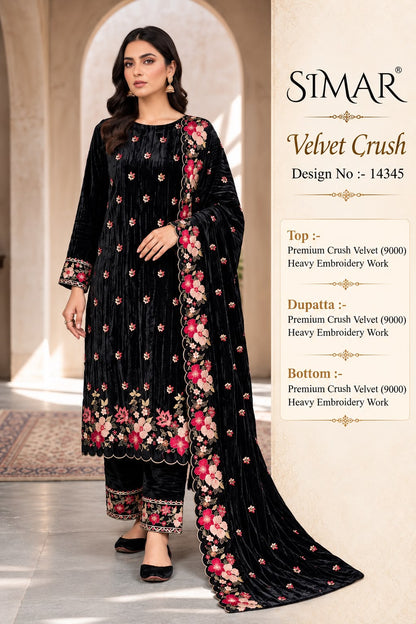 Design 14345 Simar Crush Velvet Suits Wholesale