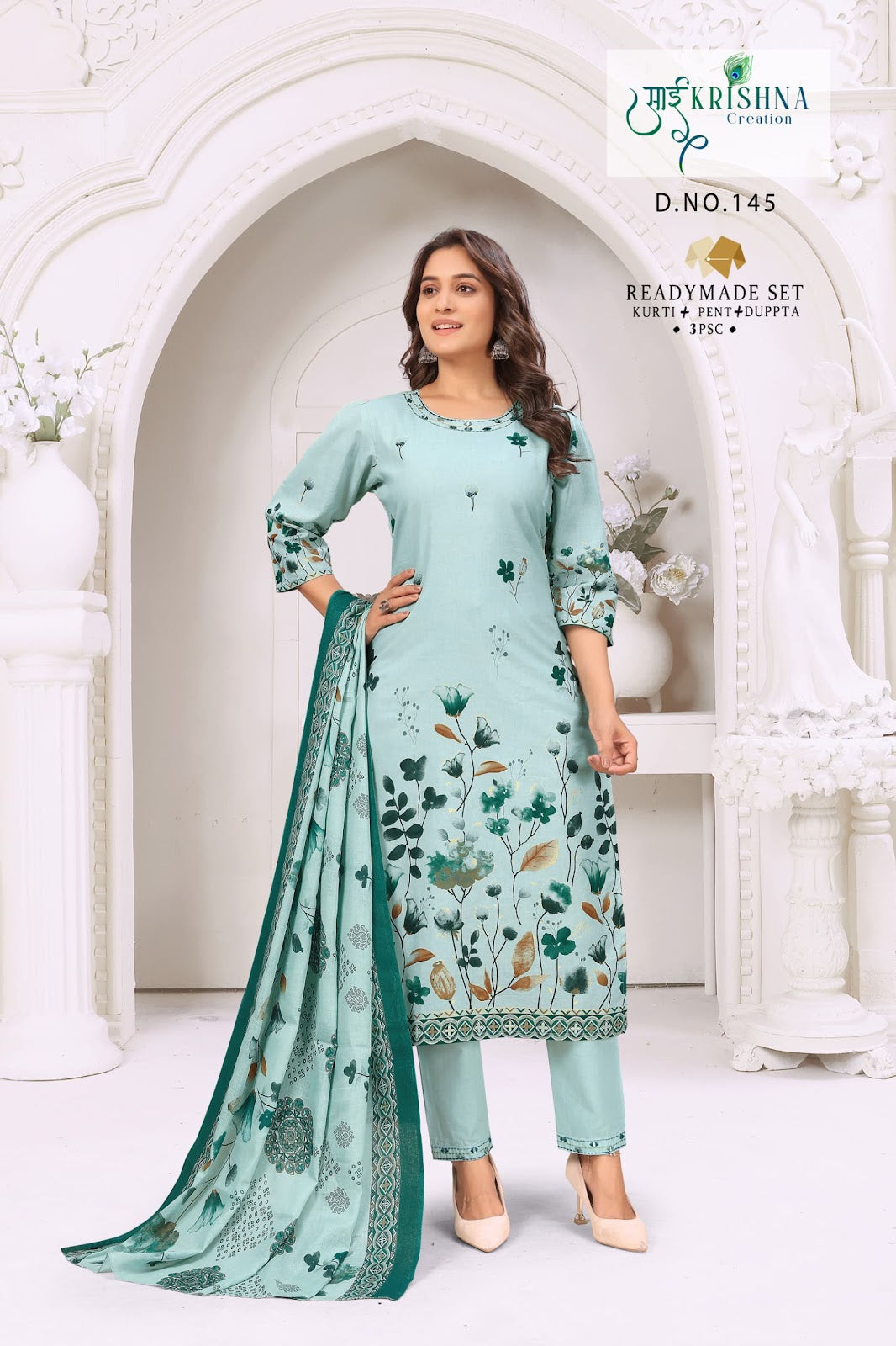 Design 144-145 Sai Krishna Dzi Readymade Cotton Pant Suits Wholesaler Gujarat