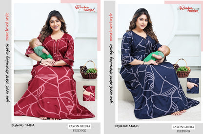 Design 1448 Ab Ruchee Fashion Feeding Night Gown Wholesale Price