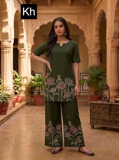 Design 14736-14739 Kh Two Tone Co Ord Set Manufacturer India