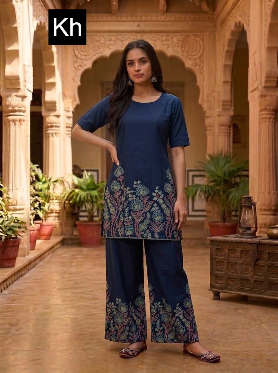 Design 14736-14739 Kh Two Tone Co Ord Set Manufacturer India