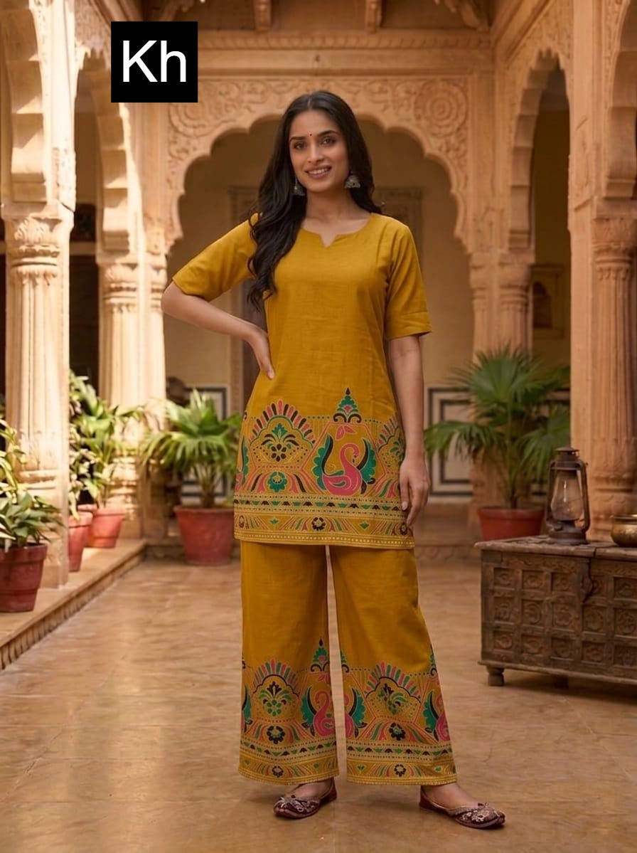 Design 14736-14739 Kh Two Tone Co Ord Set Manufacturer India