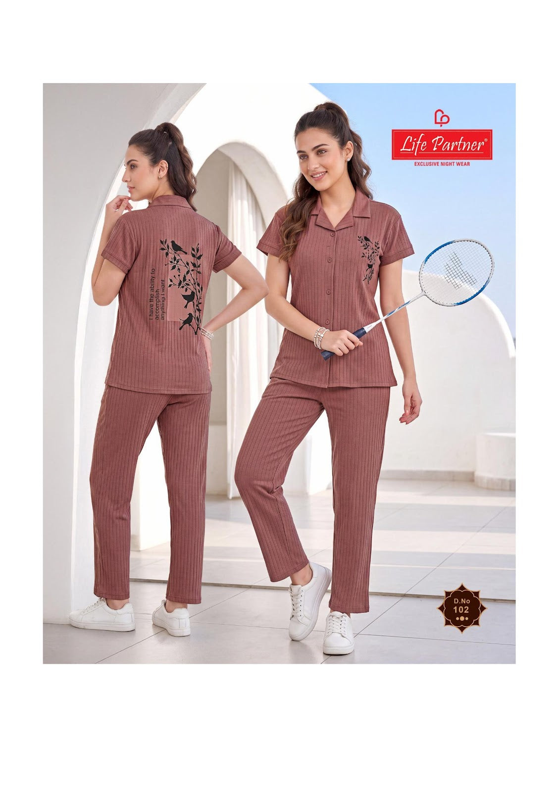 Design 14 Front Open Life Partner Interlock Collar Night Suits Wholesaler Gujarat