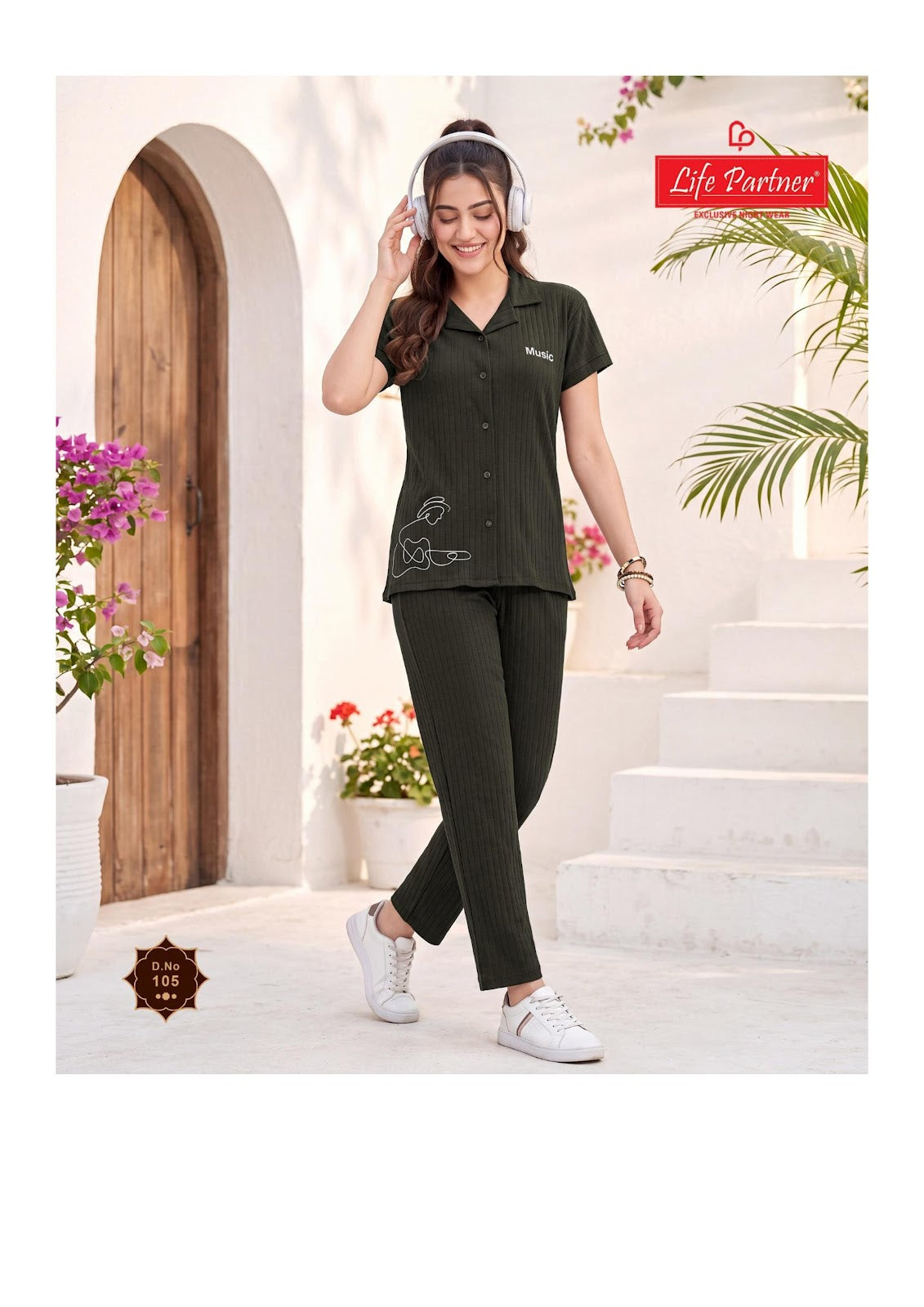Design 14 Front Open Life Partner Interlock Collar Night Suits Wholesaler Gujarat