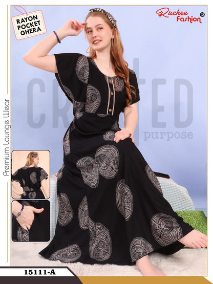 Design 15108-15111 Ruchee Fashion Rayon Night Gowns Supplier Gujarat