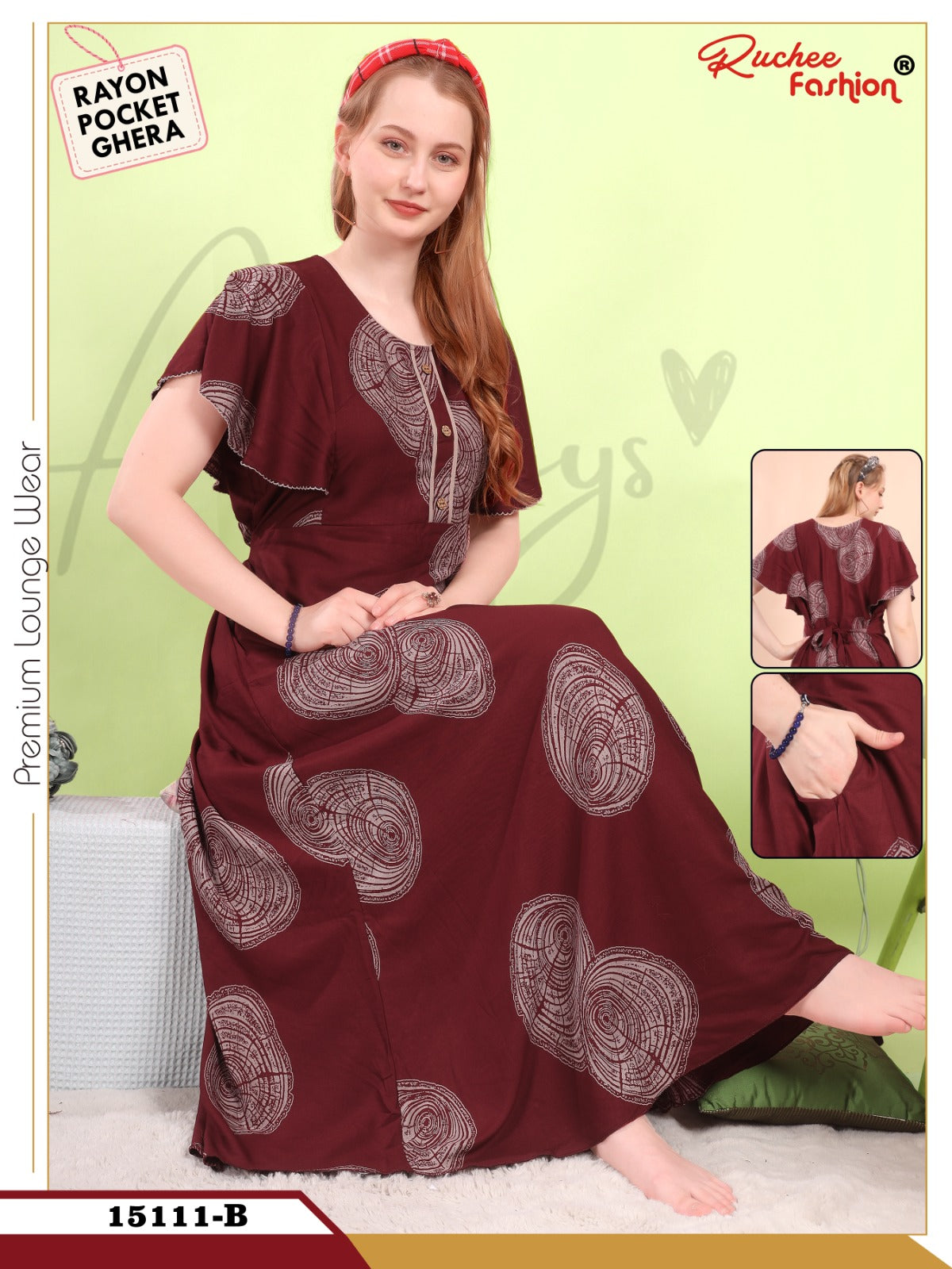 Design 15108-15111 Ruchee Fashion Rayon Night Gowns Supplier Gujarat