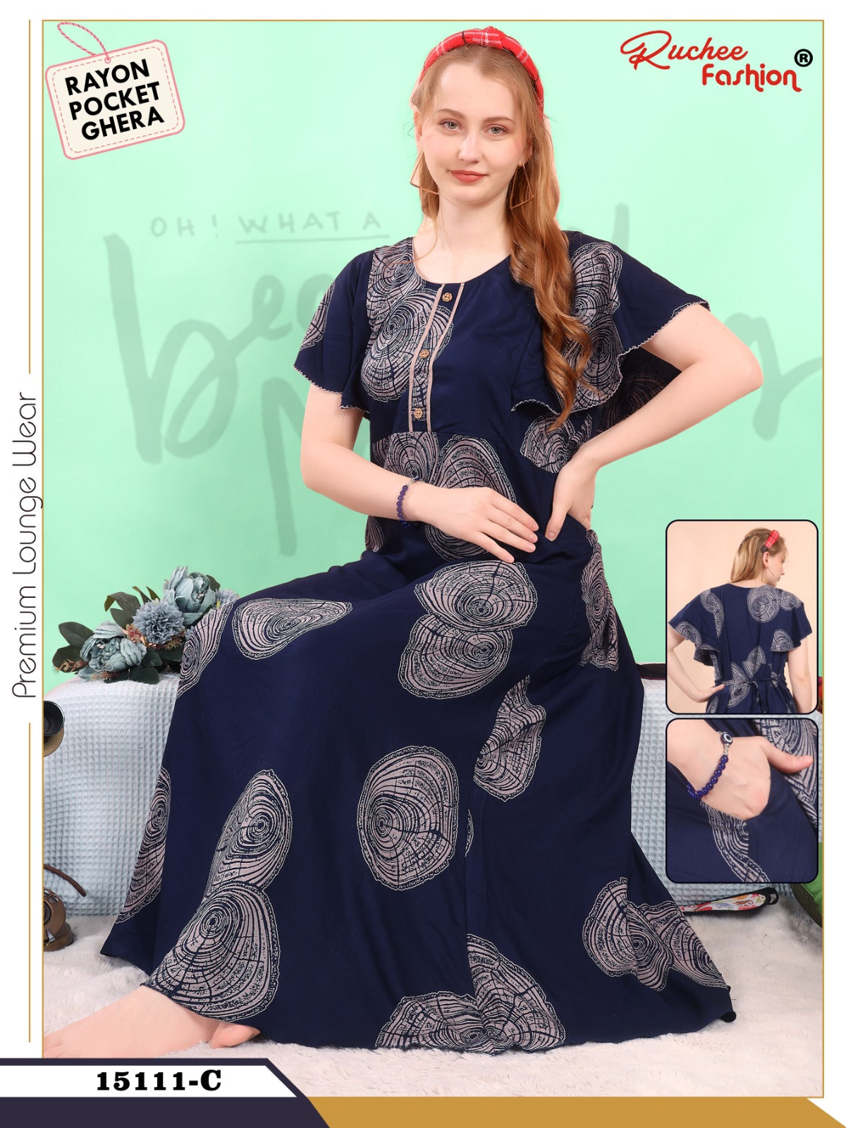 Design 15108-15111 Ruchee Fashion Rayon Night Gowns Supplier Gujarat