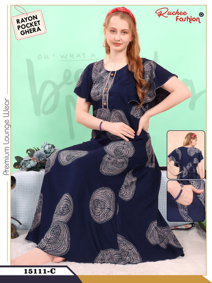 Design 15108-15111 Ruchee Fashion Rayon Night Gowns Supplier Gujarat