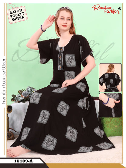 Design 15108-15111 Ruchee Fashion Rayon Night Gowns Supplier Gujarat