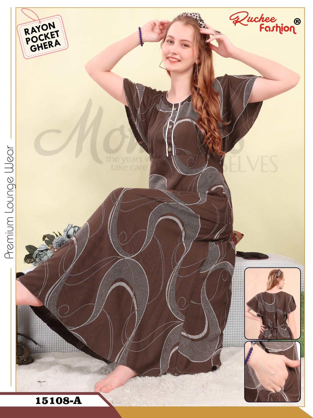 Design 15108-15111 Ruchee Fashion Rayon Night Gowns Supplier Gujarat