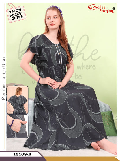 Design 15108-15111 Ruchee Fashion Rayon Night Gowns Supplier Gujarat
