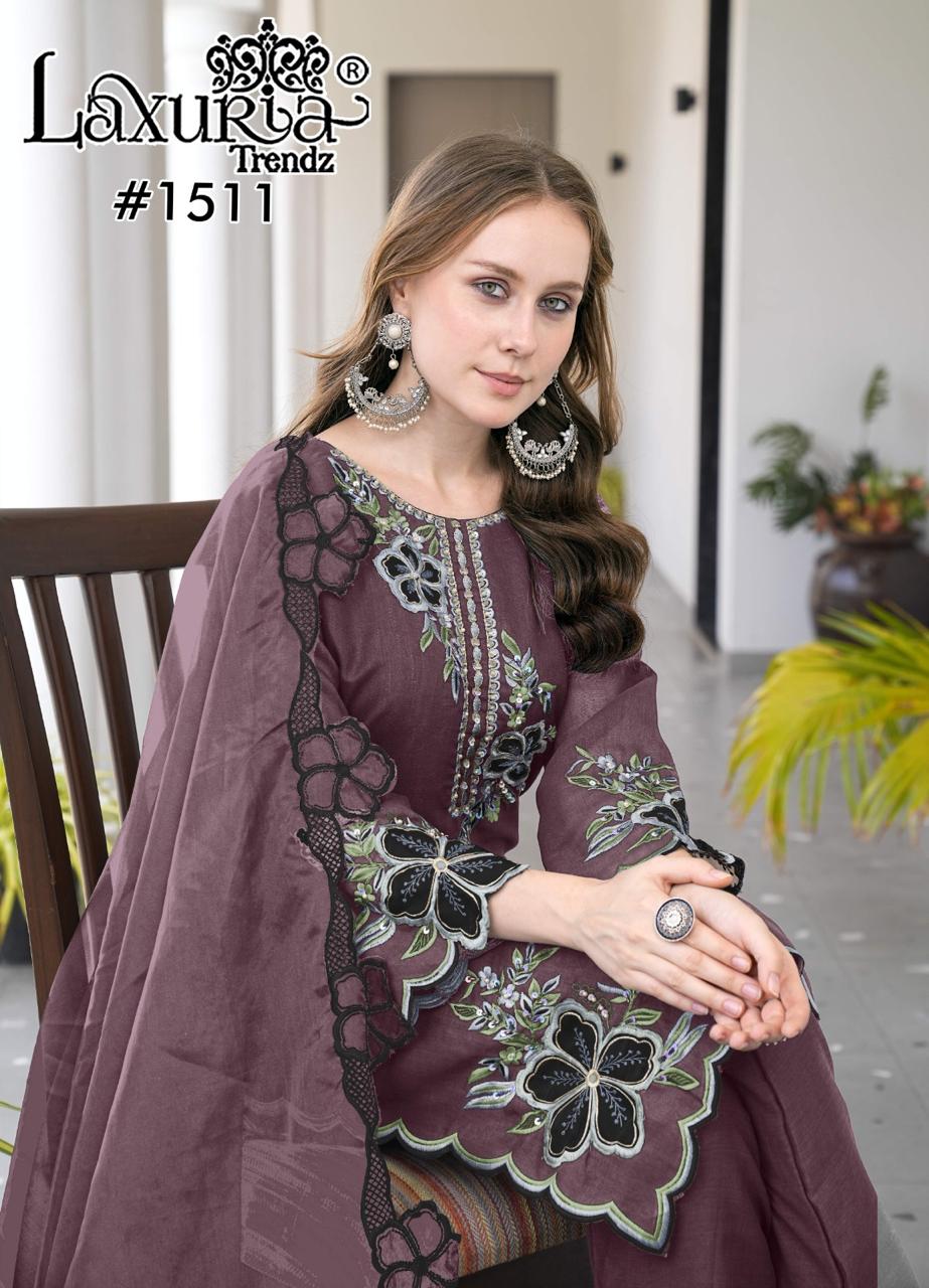 Design 1511 Laxuria Trendz Georgette Pakistani Readymade Suits Wholesale Rate