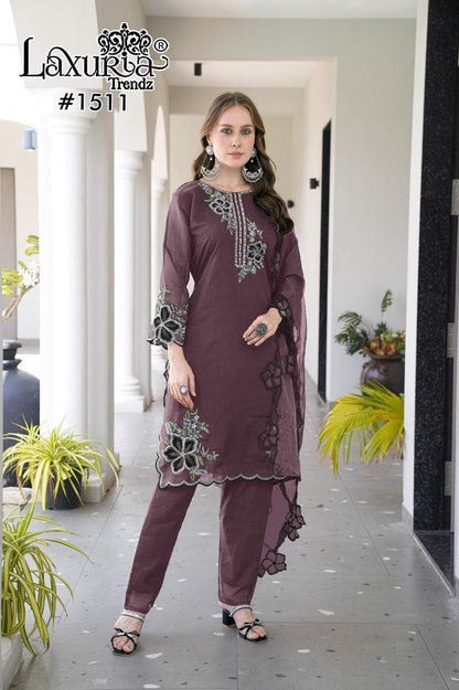 Design 1511 Laxuria Trendz Georgette Pakistani Readymade Suits Wholesale Rate