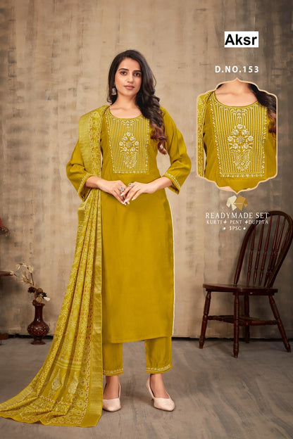 Design 152-155 Aksr Vertican Readymade Pant Style Suits Manufacturer Ahmedabad