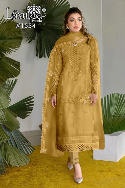 Design 1554 Laxuria Trendz Fox Georgette Pakistani Readymade Suits Exporter