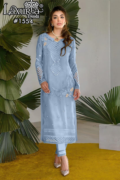Design 1554 Laxuria Trendz Fox Georgette Pakistani Readymade Suits Exporter