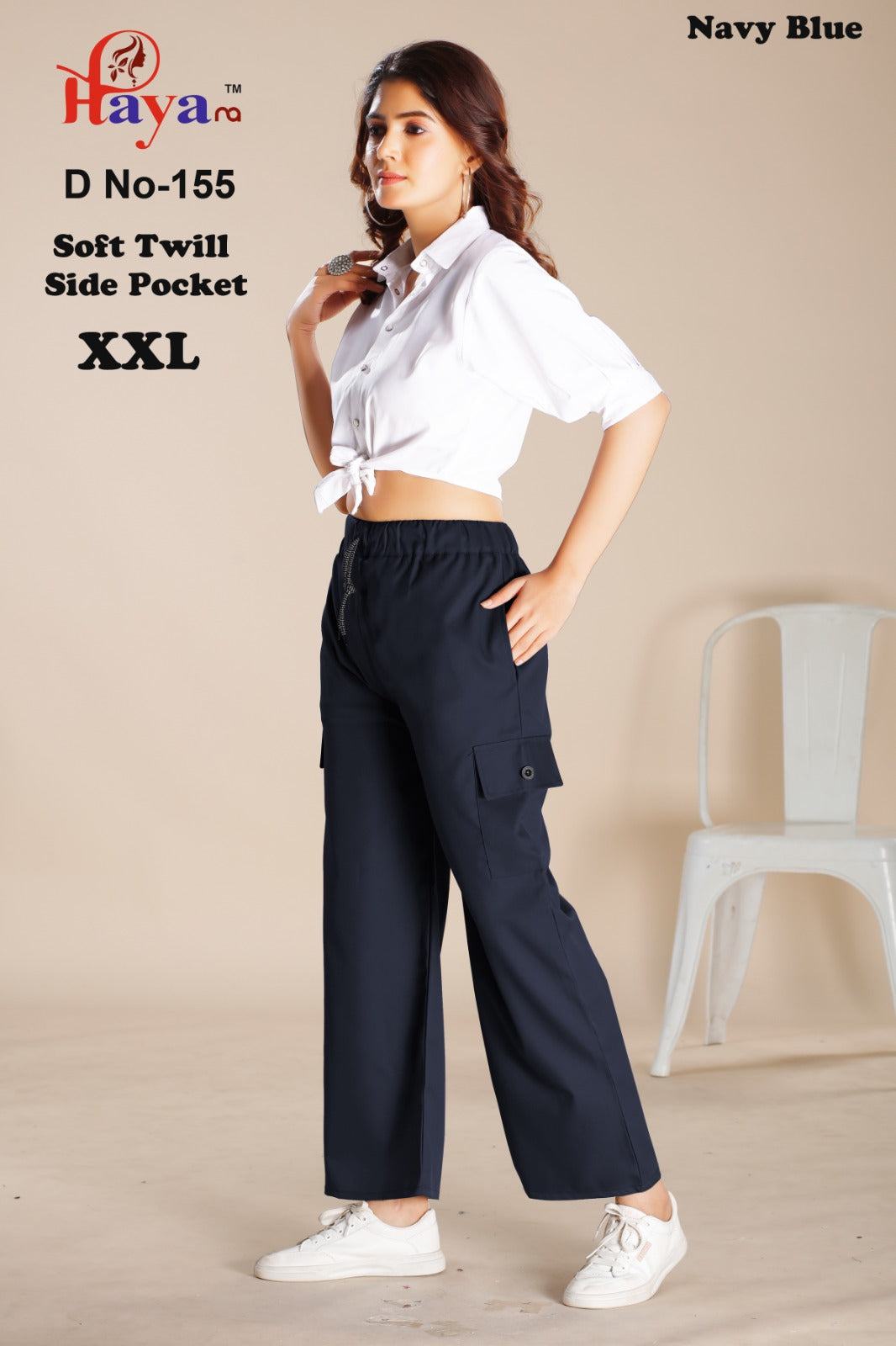 Design 155 Hanso Twill Women Cargo Pants Wholesale Price