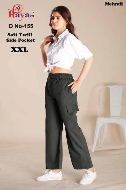 Design 155 Hanso Twill Women Cargo Pants Wholesale Price