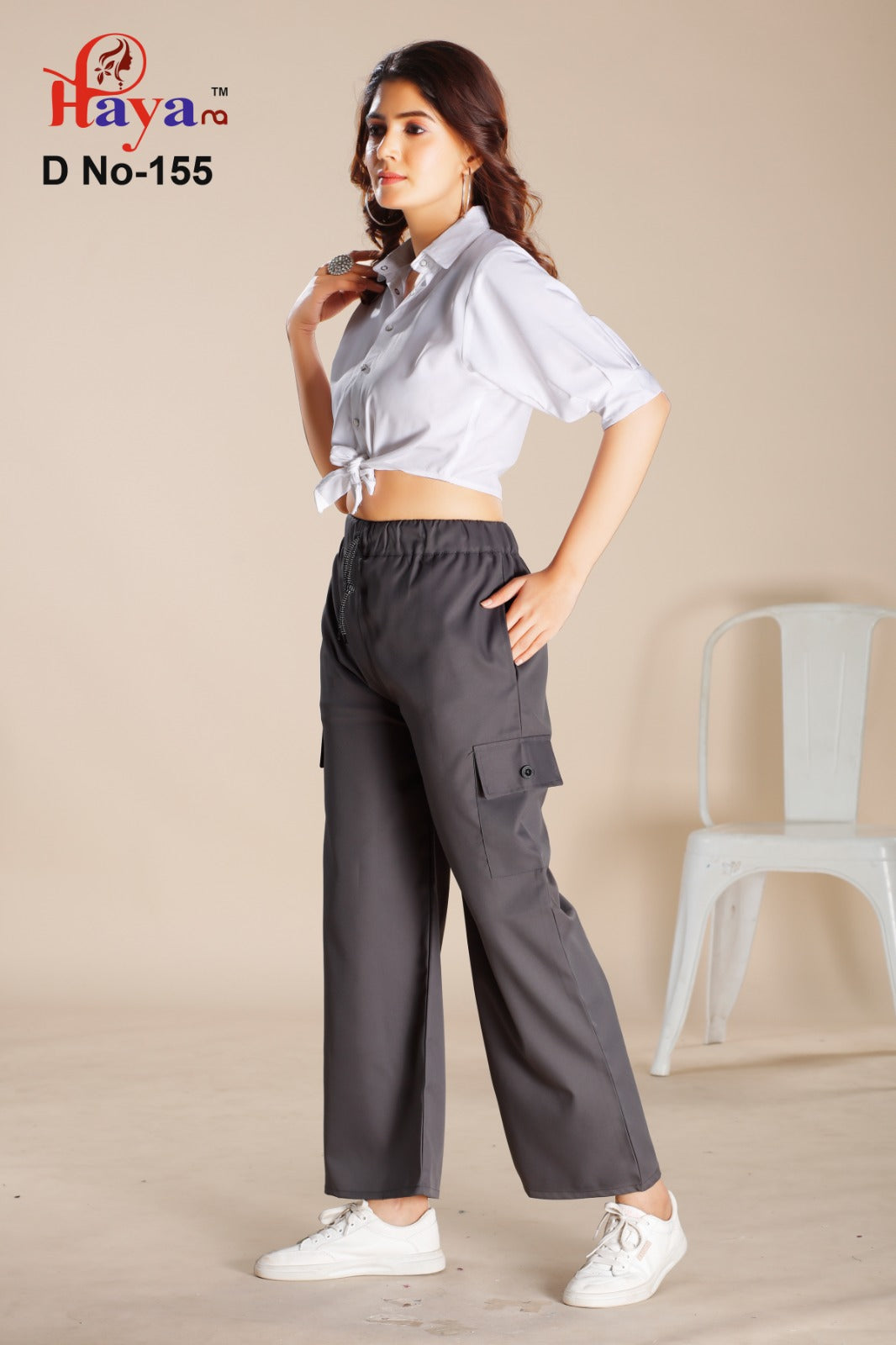 Design 155 Hanso Twill Women Cargo Pants Wholesale Price