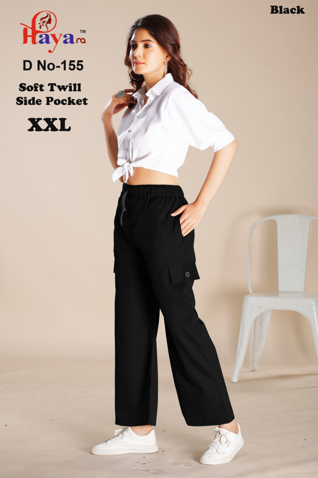 Design 155 Hanso Twill Women Cargo Pants Wholesale Price