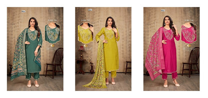 Design 156-158 Aksr Vertican Readymade Pant Style Suits Wholesaler India