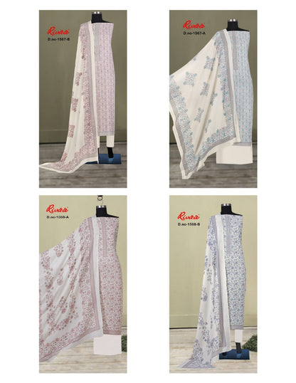 Design 1567 1568 Rivaa Pashmina Suits Wholesaler