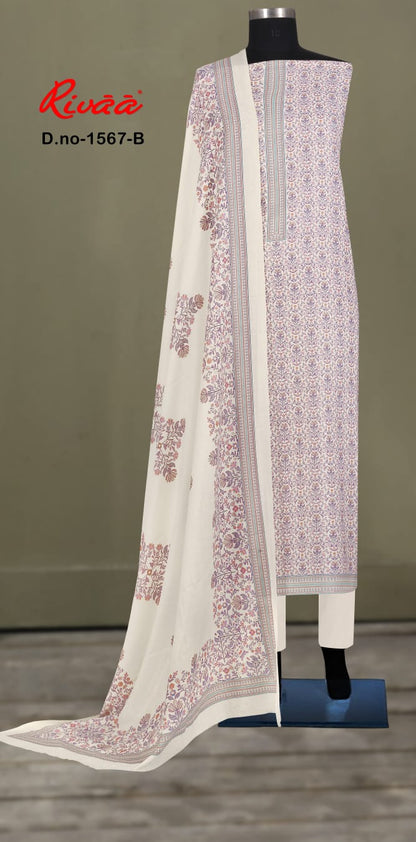 Design 1567 1568 Rivaa Pashmina Suits Wholesaler