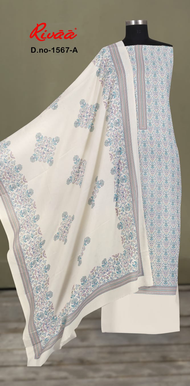 Design 1567 1568 Rivaa Pashmina Suits Wholesaler