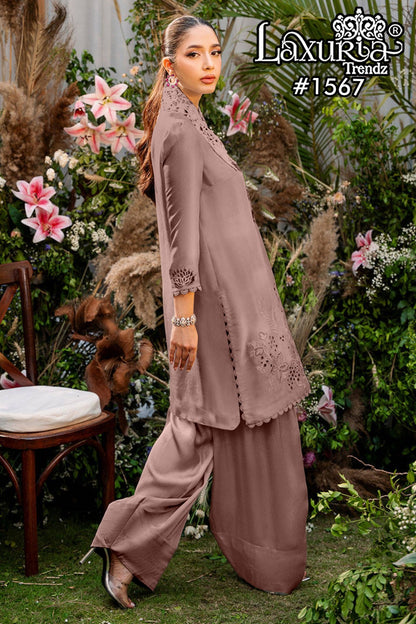 Design 1567 Laxuria Trendz Satin Pakistani Readymade Suits Exporter India