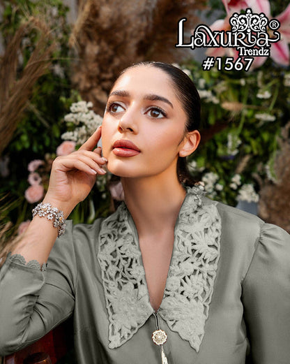 Design 1567 Laxuria Trendz Satin Pakistani Readymade Suits Exporter India