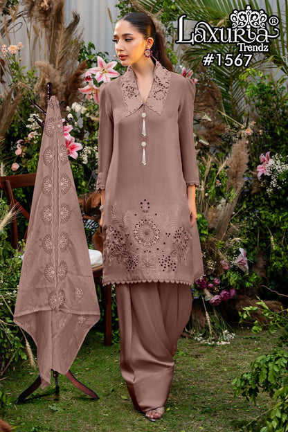 Design 1567 Laxuria Trendz Satin Pakistani Readymade Suits Exporter India