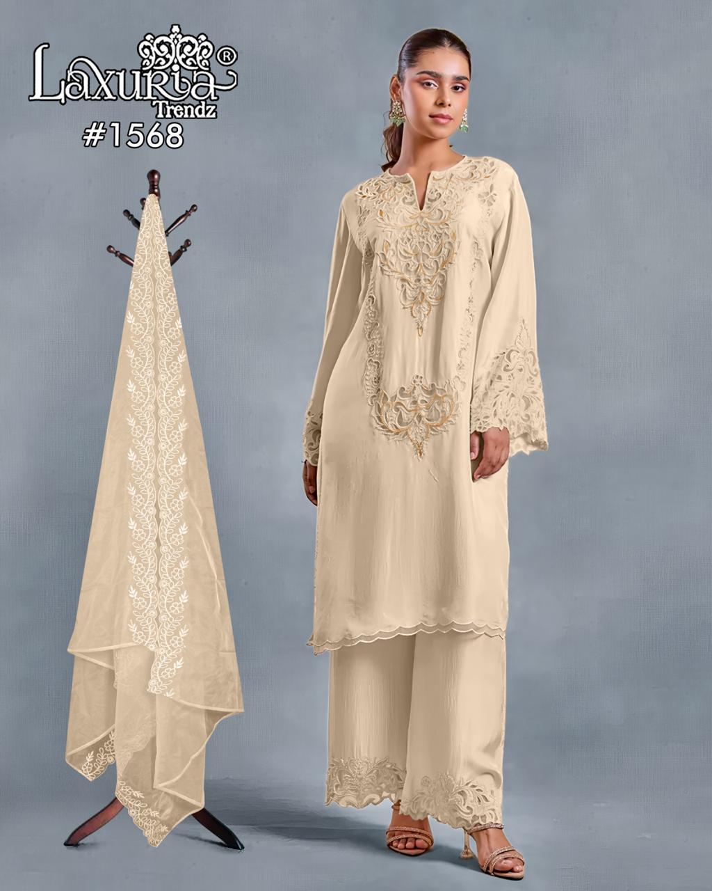 Design 1568 Laxuria Trendz Imported Pakistani Readymade Suits Exporter Ahmedabad