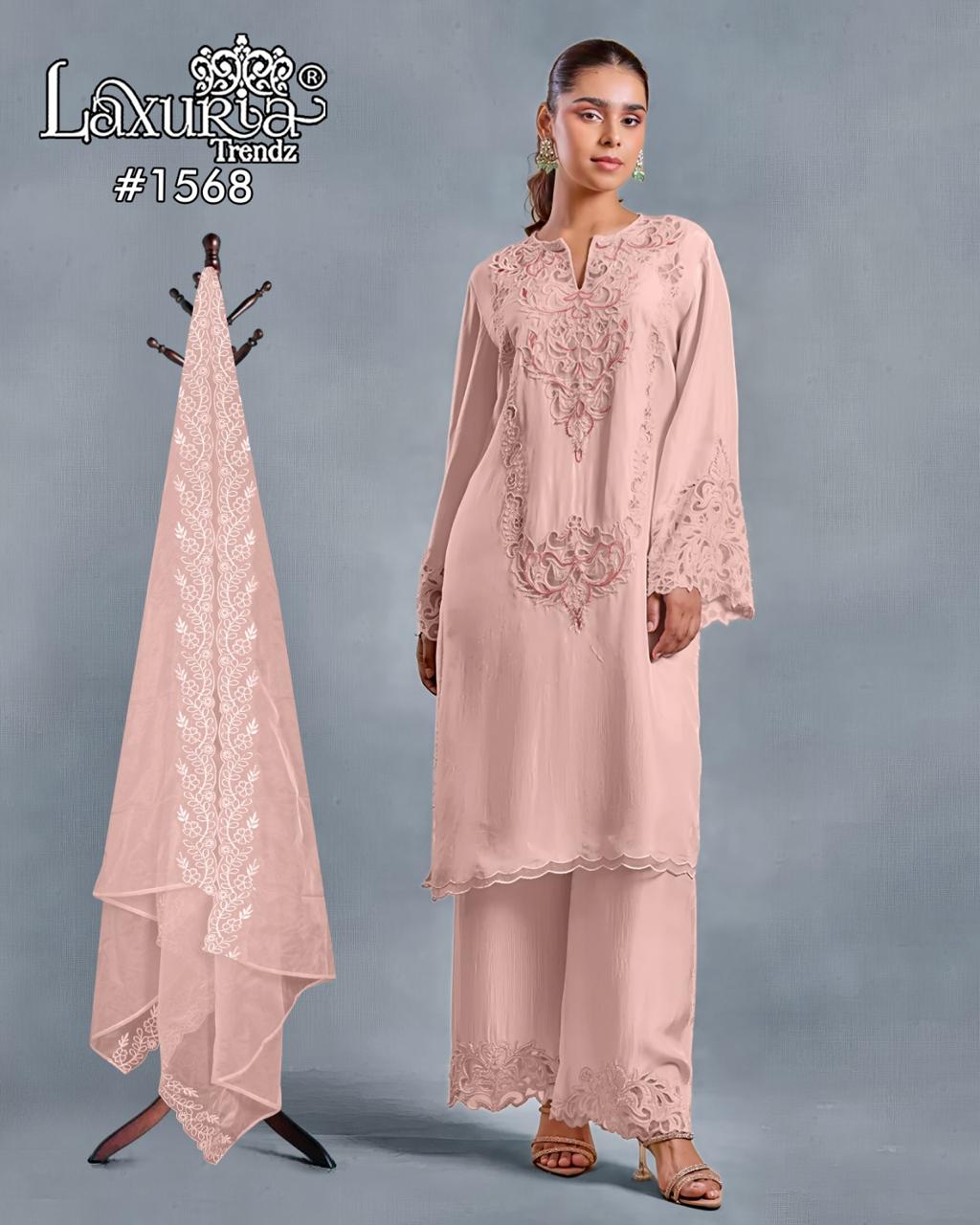 Design 1568 Laxuria Trendz Imported Pakistani Readymade Suits Exporter Ahmedabad