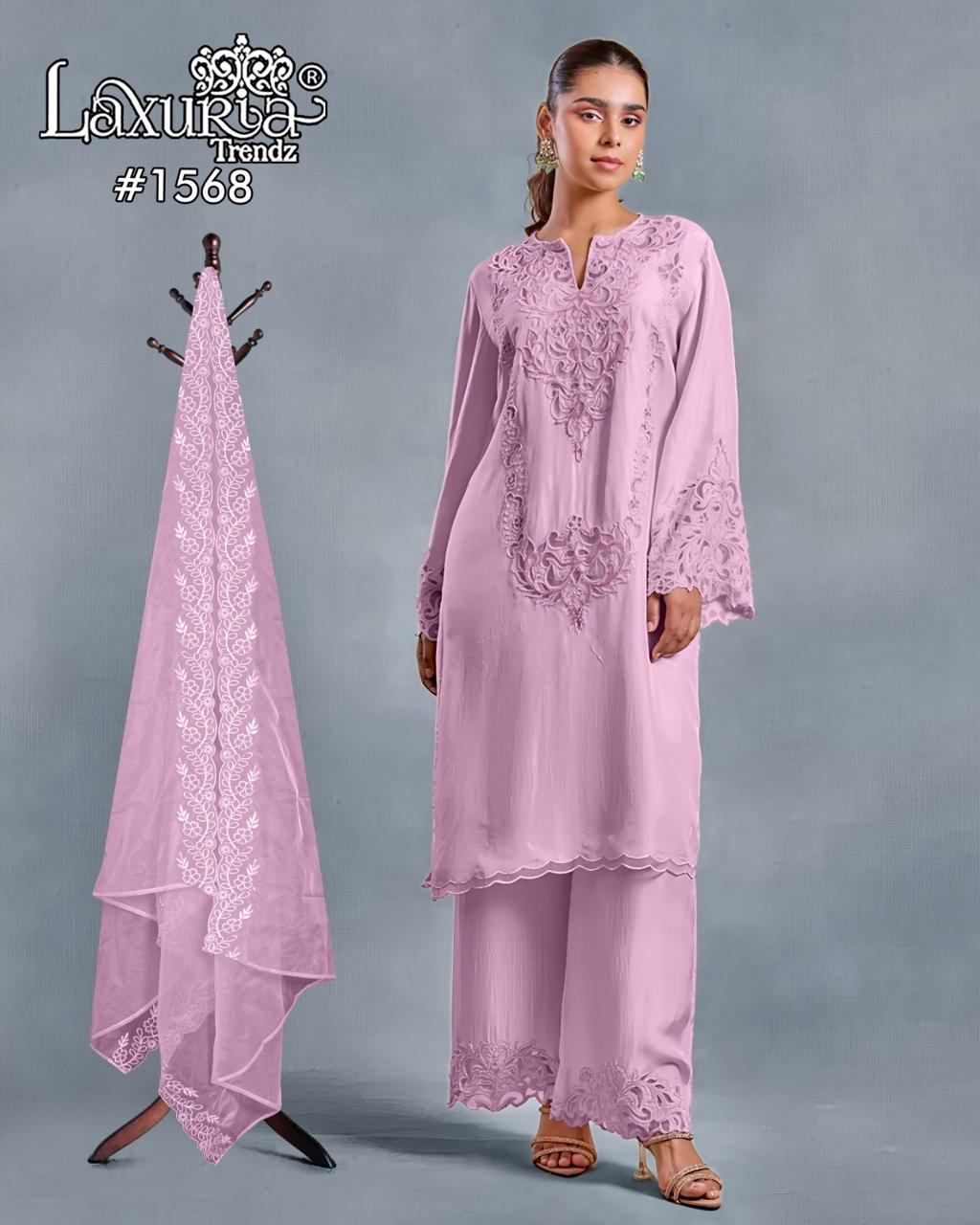 Design 1568 Laxuria Trendz Imported Pakistani Readymade Suits Exporter Ahmedabad