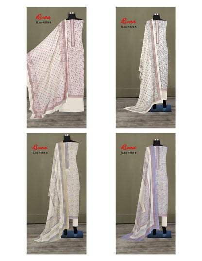 Design 1569 1570 Rivaa Pashmina Suits Wholesale Rate