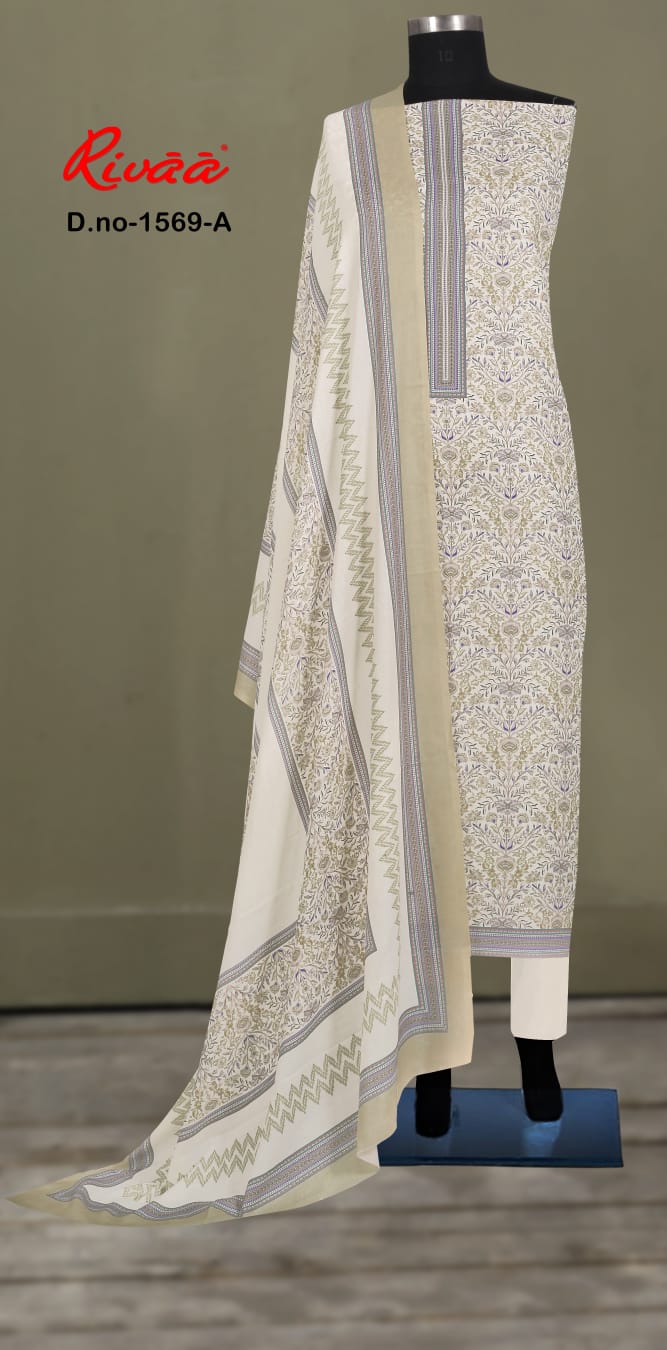 Design 1569 1570 Rivaa Pashmina Suits Wholesale Rate