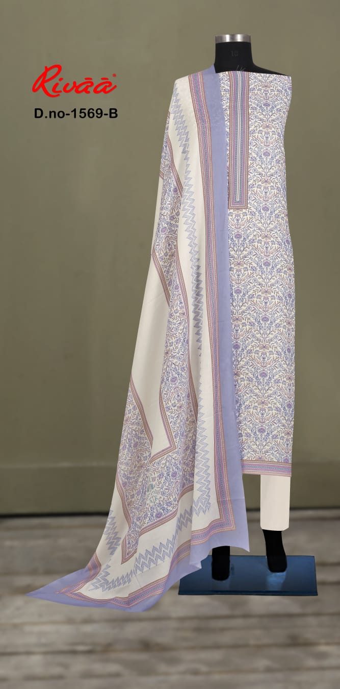 Design 1569 1570 Rivaa Pashmina Suits Wholesale Rate