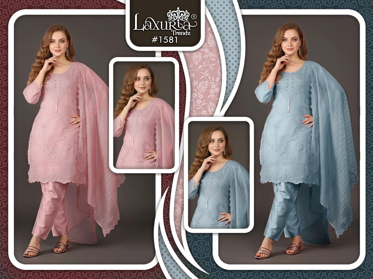 Design 1581 Laxuria Trendz Pakistani Readymade Suits Supplier Gujarat