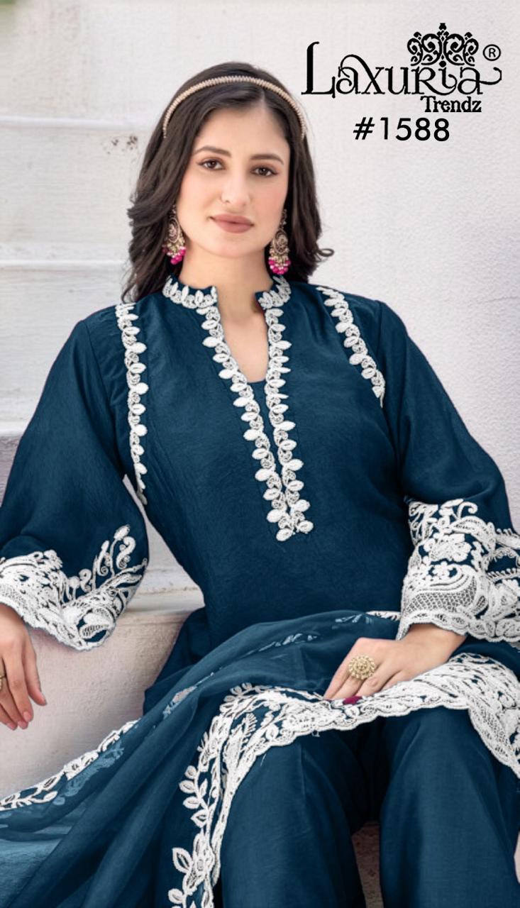 Design 1588 Laxuria Trendz Vichitra Pakistani Readymade Suits Exporter Ahmedabad