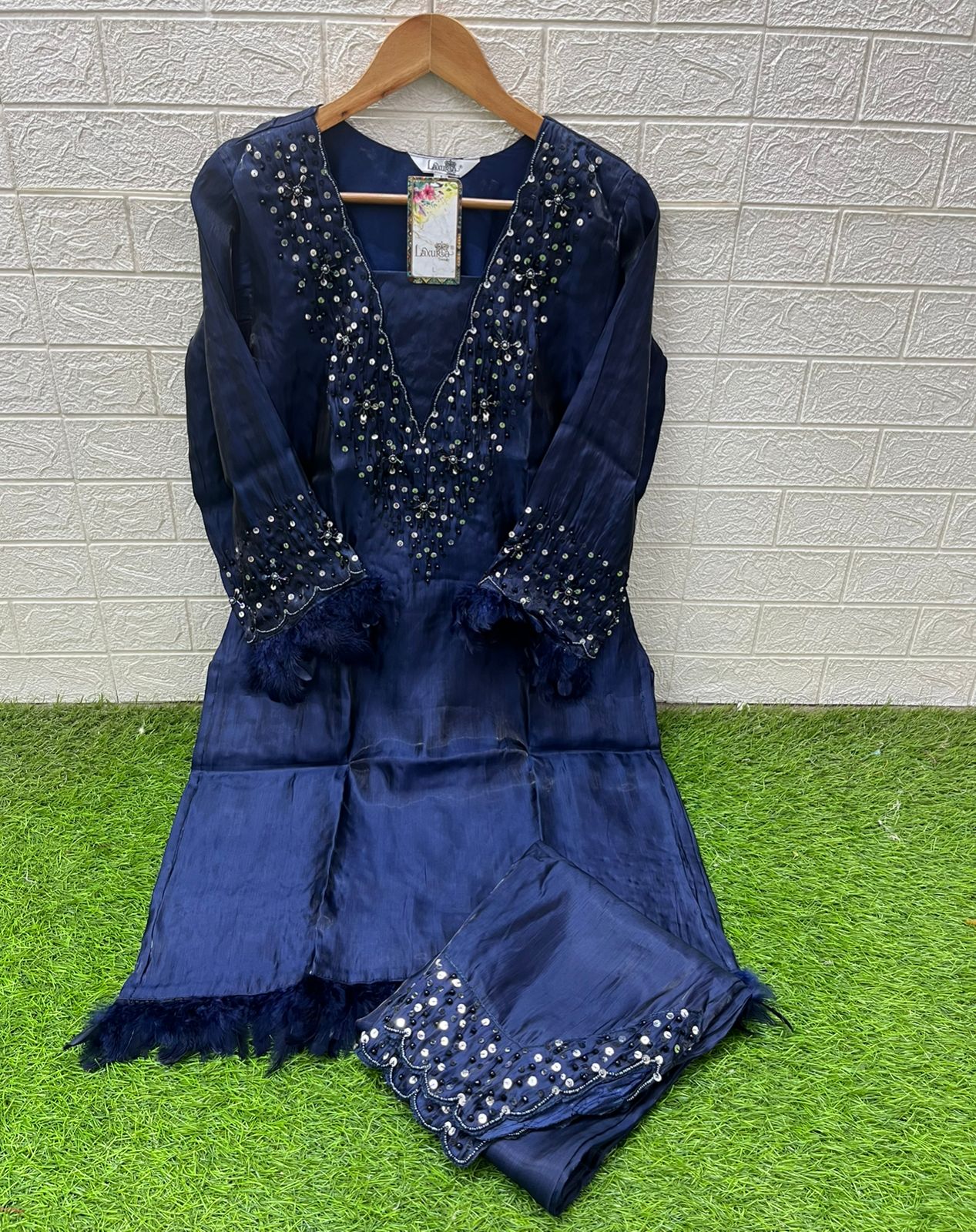 Design 1594 Laxuria Trendz Satin Kurti Pant Set Supplier India