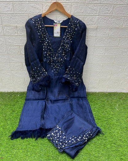 Design 1594 Laxuria Trendz Satin Kurti Pant Set Supplier India