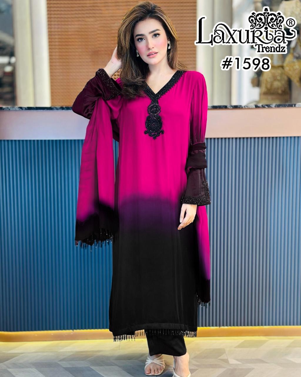 Design 1598 Laxuria Trendz Viscose Pakistani Readymade Suits Wholesaler India