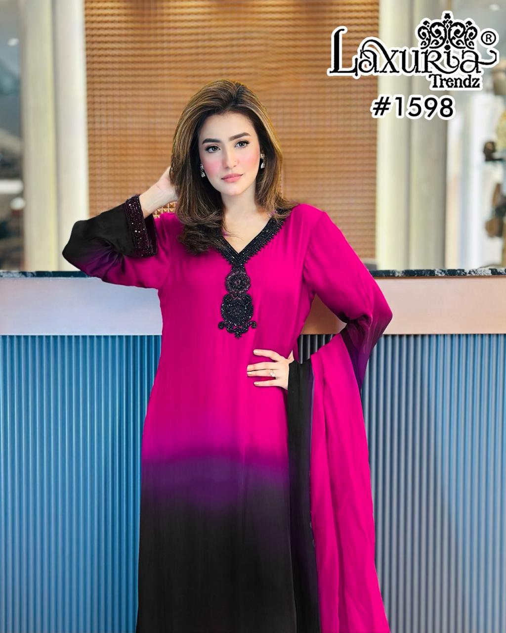 Design 1598 Laxuria Trendz Viscose Pakistani Readymade Suits Wholesaler India