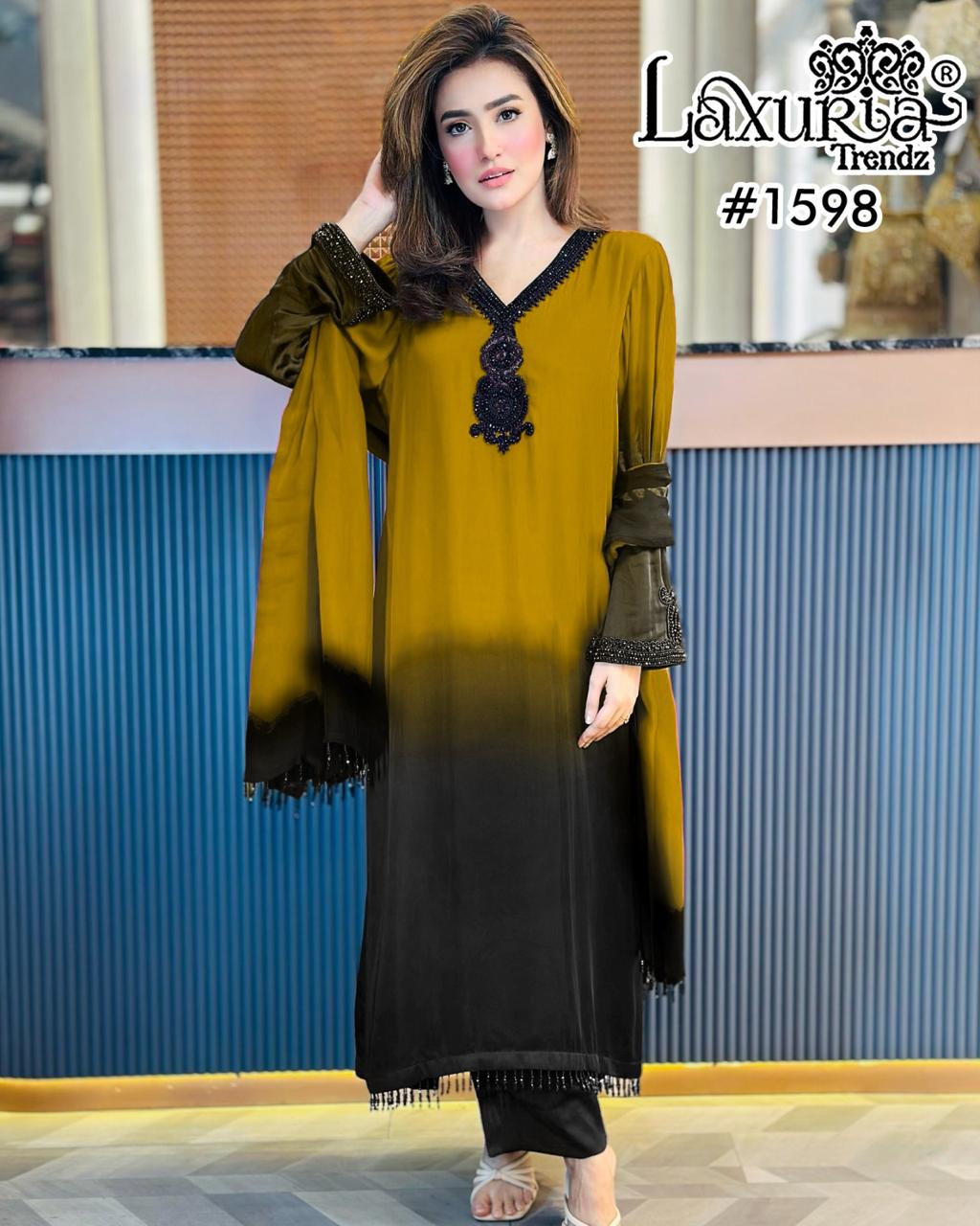 Design 1598 Laxuria Trendz Viscose Pakistani Readymade Suits Wholesaler India