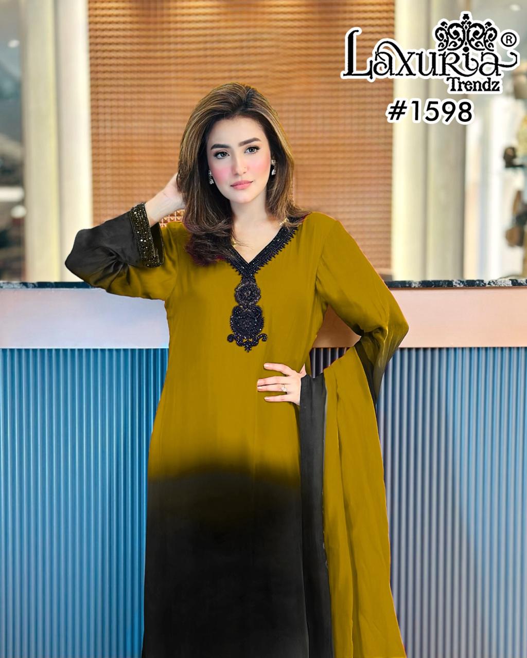 Design 1598 Laxuria Trendz Viscose Pakistani Readymade Suits Wholesaler India