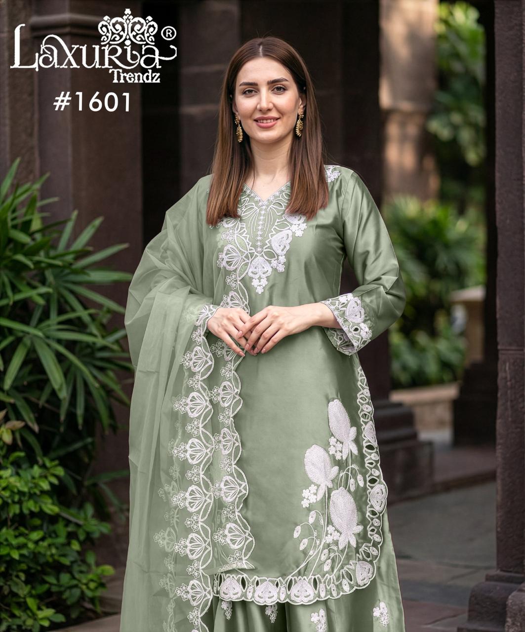 Design 1601 Laxuria Trendz Satin Pakistani Readymade Suits Manufacturer Ahmedabad