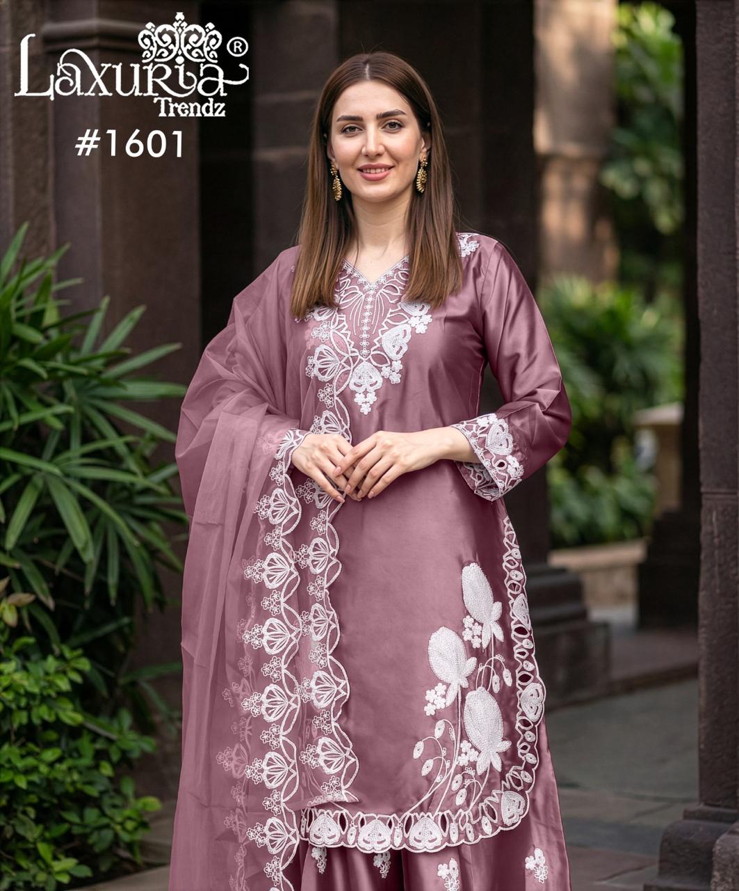 Design 1601 Laxuria Trendz Satin Pakistani Readymade Suits Manufacturer Ahmedabad