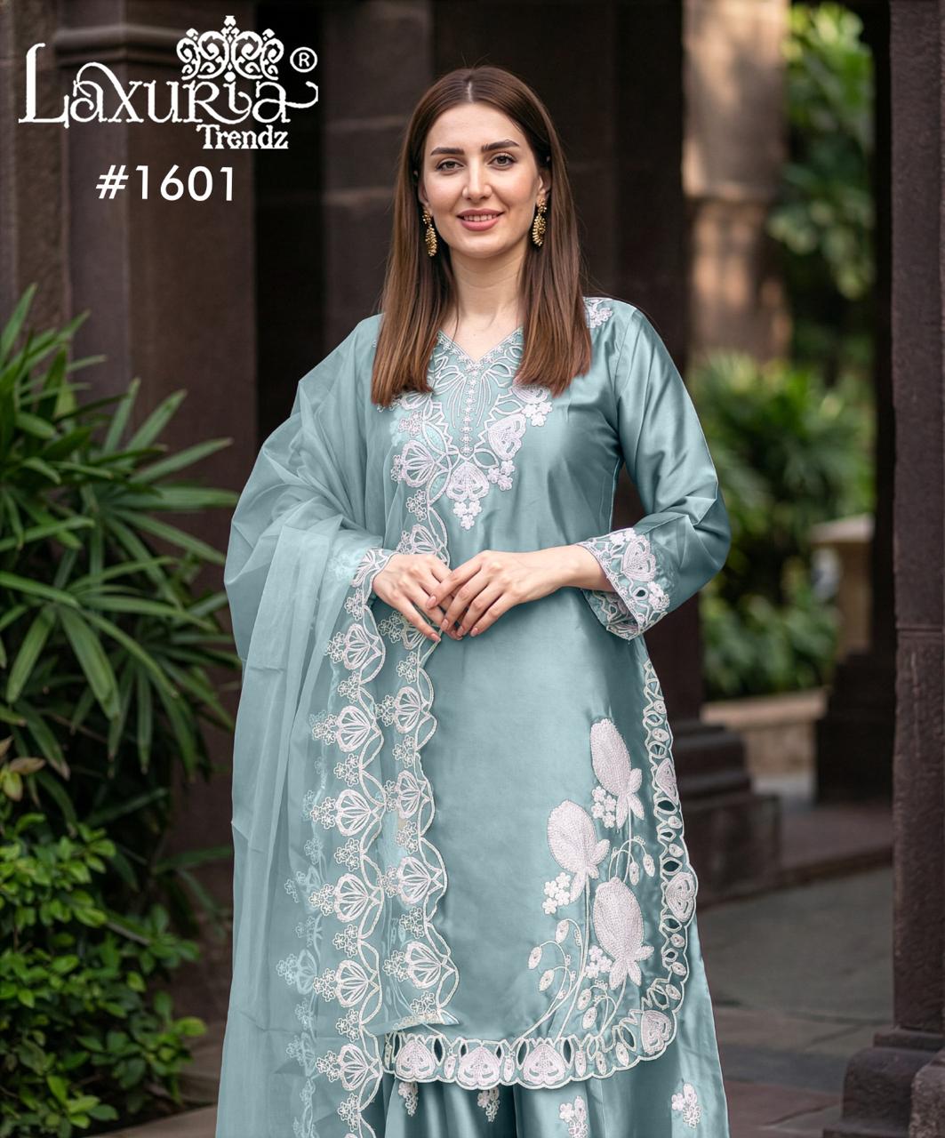 Design 1601 Laxuria Trendz Satin Pakistani Readymade Suits Manufacturer Ahmedabad
