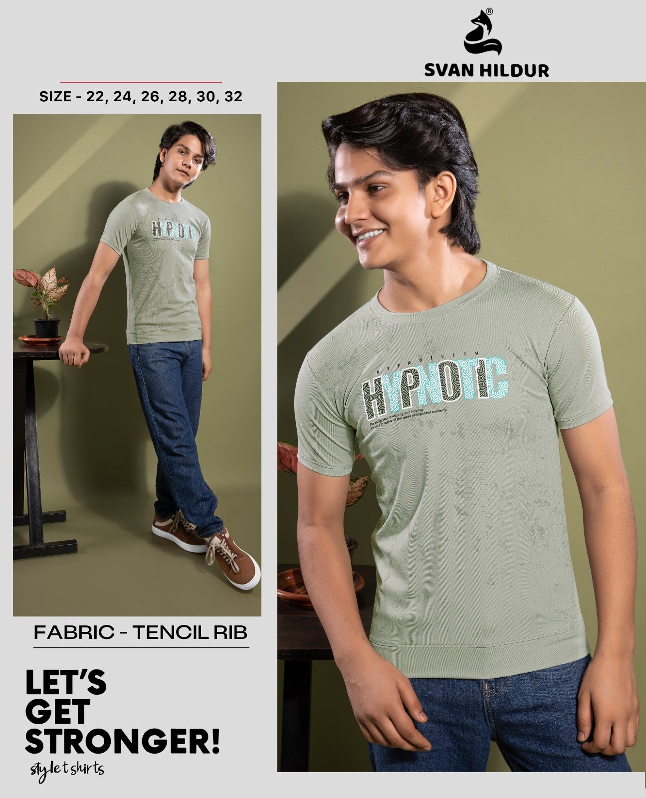 Design 160226 Svan Hildur Tencil Lycra Boys Tshirt Manufacturer